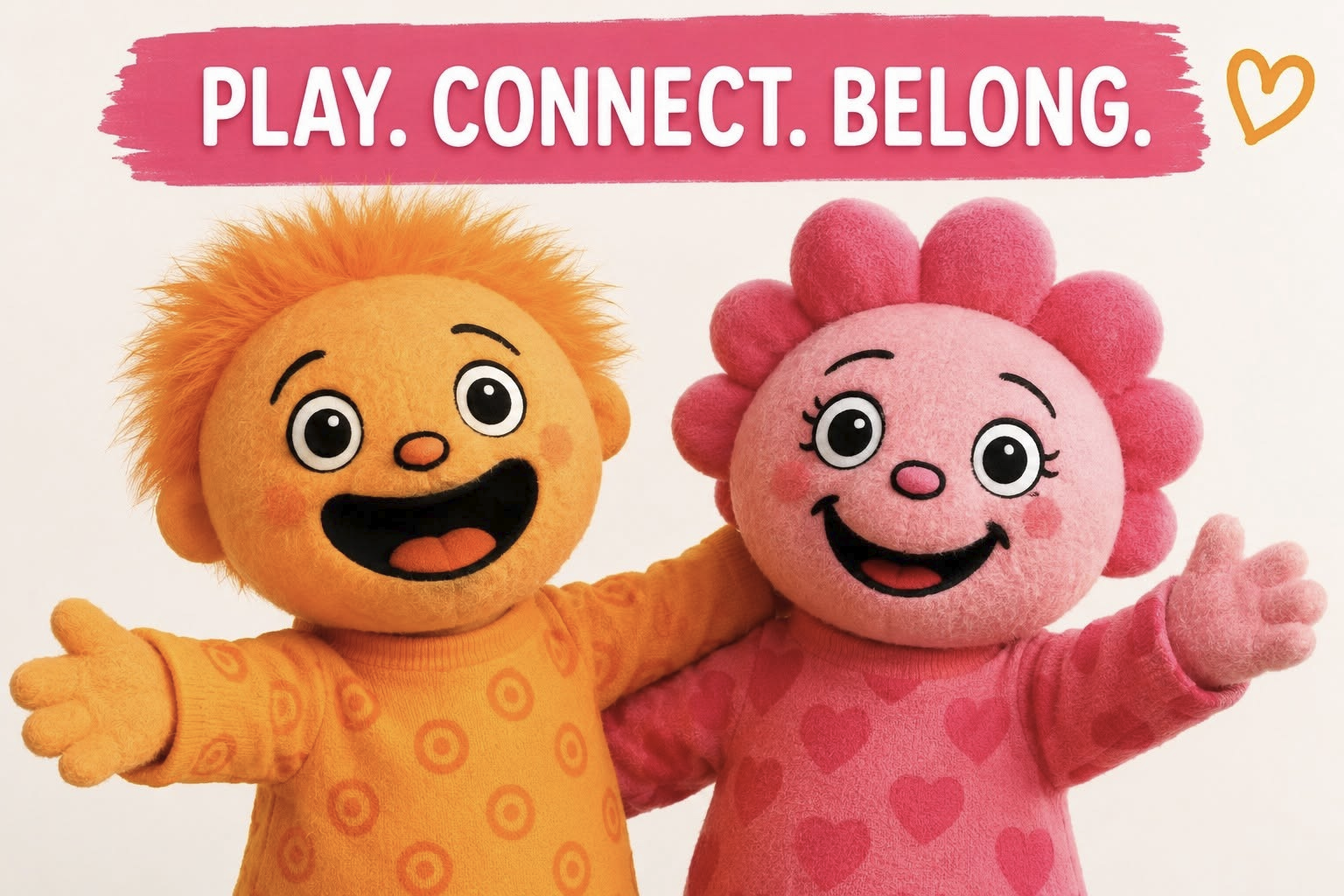 Play. Connect. Belong. — Kickstart Family Hub mascots